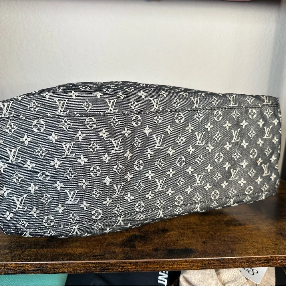 Authentic Louis Vuitton Mini Lin Mary Kate Black Monogram Canvas Denim Tote - Picture 8 of 16